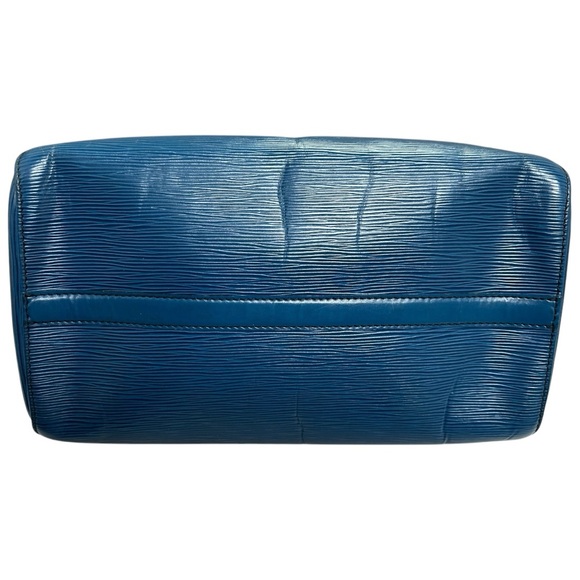 LOUIS VUITTON Speedy 30 Blue Epi Leather Boston Hand Bag Purse - Picture 7 of 15
